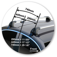 Prorack Silver 2 Bar Aero Flush Bar kit to suit Alfa Romeo Giulia Steel &amp; Sun Roof 4dr Sedan (2016 - Current)