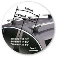 Prorack Silver 2 Bar Aero Through Bar kit to suit Alfa Romeo Giulia Steel &amp; Sun Roof 4dr Sedan (2016 - Current)