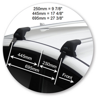 Prorack Silver 2 Bar Aero Flush Bar kit to suit Kia Cerato 4dr Sedan (2013 - 6/2018)