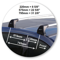 Prorack Silver 2 Bar Aero Flush Bar kit to suit Mercedes-Benz B-Class Sports Tourer 5dr Hatch (2015 - 3/2019)