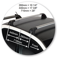 Prorack Silver 2 Bar Aero Flush Bar kit to suit Mitsubishi Lancer EVO VII 4dr Sedan (3/2001 - 1/2003)