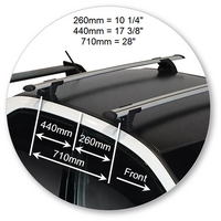 Prorack Silver 2 Bar Aero Through Bar kit to suit Mitsubishi Lancer EVO VII 4dr Sedan (3/2001 - 1/2003)