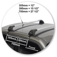 Prorack Silver 2 Bar Aero Flush Bar kit to suit Nissan Juke 5dr SUV (2012 - 6/2020)