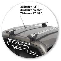 Prorack Silver 2 Bar Aero Through Bar kit to suit Nissan Juke 5dr SUV (2012 - 6/2020)