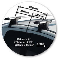 Prorack Silver 2 Bar Aero Through Bar kit to suit Ford Ranger Super Cab 4dr Ute (2012 - 2022)