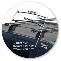 Prorack Silver 2 Bar Heavy Duty Through Bar kit to suit Toyota Fortuner GXL/Limited 5dr SUV (2015 - Current)