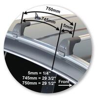 Prorack Silver 2 Bar Aero Flush Bar kit to suit Volkswagen Passat 5dr Wagon (5/2015 - Current)
