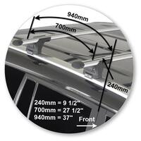 Prorack Silver 2 Bar Aero Flush Bar kit to suit Lexus LX 5dr SUV (2016 - 3/2022)