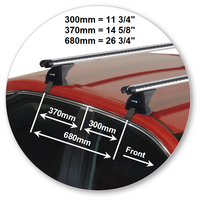 Prorack Black 2 Bar Heavy Duty Through Bar kit to suit Toyota Camry Hybrid 4dr Sedan (2012 - 2018)