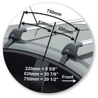 Prorack Black 2 Bar Aero Flush Bar kit to suit Ford Focus 5dr Hatch (9/2015 - 2018)