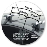 Prorack Black 2 Bar Aero Through Bar kit to suit Ford Focus 5dr Hatch (9/2015 - 2018)