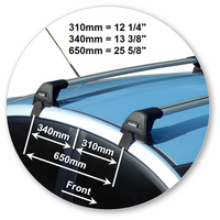 Prorack Silver 2 Bar Aero Flush Bar kit to suit Hyundai Accent Active 4dr Sedan (2011 - 2020)