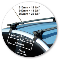 Prorack Black 2 Bar Aero Through Bar kit to suit Hyundai Accent Active 4dr Sedan (2011 - 2020)