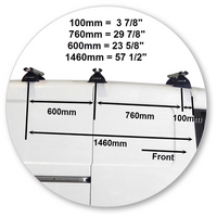 Prorack Silver 3 Bar Heavy Duty Through Bar kit to suit Volkswagen Caddy Maxi 5dr Van (2008 - 11/2015)