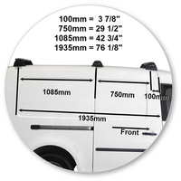 Prorack Silver 3 Bar Aero Through Bar kit to suit Volkswagen Caddy Maxi 5dr Van (2008 - 11/2015)