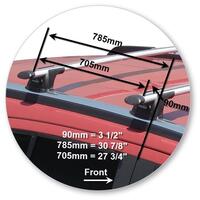 Prorack Silver 2 Bar Aero Through Bar kit to suit Holden Trailblazer 5dr SUV (2016 - 2020)