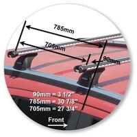 Prorack Silver 2 Bar Heavy Duty Through Bar kit to suit Holden Trailblazer 5dr SUV (2016 - 2020)