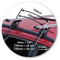 Prorack Black 2 Bar Heavy Duty Through Bar kit to suit Ford Mondeo 5dr Wagon (2015 - Current)