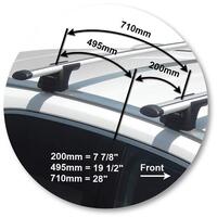 Prorack Silver 2 Bar Aero Through Bar kit to suit Lexus RX 5dr SUV (2016 - 2022)