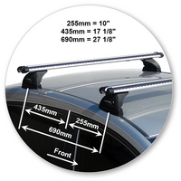 Prorack Silver 2 Bar Heavy Duty Through Bar kit to suit Mazda 3 4dr Sedan (2016 - 3/2019)