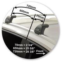 Prorack Silver 2 Bar Aero Flush Bar kit to suit Peugeot 3008 5dr SUV (2017 - Current)