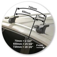 Prorack Black 2 Bar Aero Through Bar kit to suit Peugeot 3008 5dr SUV (2017 - Current)