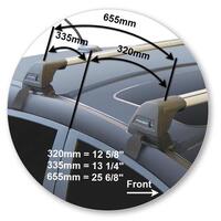 Prorack Silver 2 Bar Aero Flush Bar kit to suit Kia Rio 5dr Hatch (2017 - Current)