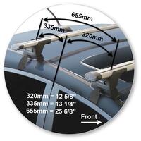 Prorack Silver 2 Bar Aero Through Bar kit to suit Kia Rio 5dr Hatch (2017 - Current)