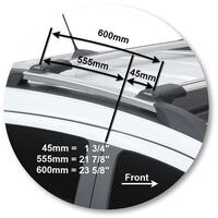 Prorack Silver 2 Bar Aero Rail Bar kit to suit Holden Trax 5dr SUV (2013 - 2020)