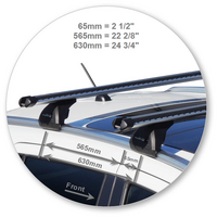 Prorack Black 2 Bar Heavy Duty Through Bar kit to suit Suzuki S-Cross 5dr SUV (2013 - 5/2021)