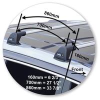 Prorack Silver 2 Bar Aero Flush Bar kit to suit Toyota Highlander GXL/Limited 5dr SUV (2014 - 5/2021)