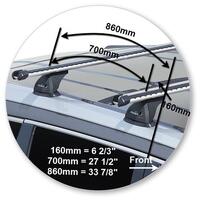 Prorack Silver 2 Bar Heavy Duty Through Bar kit to suit Toyota Highlander GXL/Limited 5dr SUV (2014 - 5/2021)