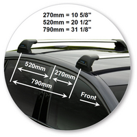 Prorack Silver 2 Bar Aero Flush Bar kit to suit BMW 5 Series 4dr Sedan (2010 - 2017)