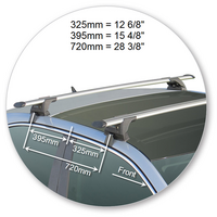 Prorack Silver 2 Bar Aero Through Bar kit to suit Skoda Superb 4dr Sedan (2015 - Current)