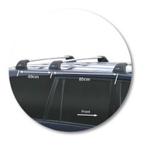 Prorack Silver 3 Bar Aero Flush Bar kit to suit Toyota Land Cruiser Prado 120 Series 5dr SUV (3/2003 - 11/2009)