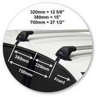 Prorack Silver 2 Bar Aero Flush Bar kit to suit Volkswagen Golf MK7 &amp; 7.5 5dr Hatch (2012 - 2020)