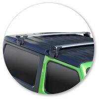 Prorack Silver 2 Bar Aero Through Bar kit to suit Jeep Wrangler JL 3dr SUV (5/2019 - Current)