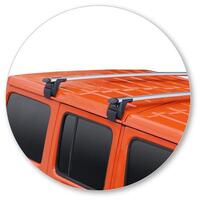 Prorack Silver 2 Bar Aero Through Bar kit to suit Jeep Wrangler JL 5dr SUV (5/2019 - Current)