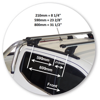 Prorack Silver 2 Bar Heavy Duty Through Bar kit to suit Nissan Navara NP300 (D23) Dual Cab 4dr Ute (2015 - Current)