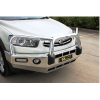 ECB Textura Black BullBar with Bumper Lights to suit Holden Captiva 7 Series 2 Non Sen Mod 03/11 - 12/15