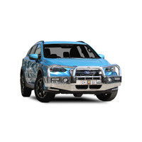 ECB Polished BullBar with Bumper Lights to suit Subaru XV Inc Hybrid 05/17 - 09/20