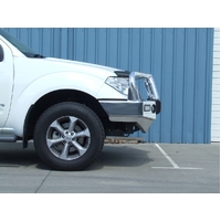 ECB Polished BullBar with Bumper Lights to suit Nissan Navara D40 ST-X 550 2011 - 03/15