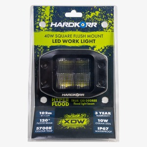 HARDKORR SQUARE FLUSH MOUNT LED WORK LIGHT (40W)