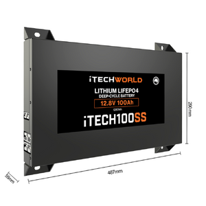 iTechWorld 100AH Super Slim Lithium Deep Cycle Battery (12V)
