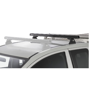 Rhino-Rack JA8812 Heavy Duty RLT600 Ditch Mount Black 1 Bar Roof Rack (Rear) for MITSUBISHI Triton Gen5 MQ/MR Extra Cab 2DR Ute (04/2015-Current)