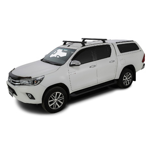 Rhino-Rack JB0952 Heavy Duty RCH Trackmount Black 2 Bar Roof Rack for TOYOTA Hilux Gen 8 Double Cab 4DR Ute (10/2015-Current)