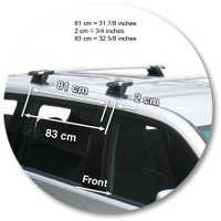 Prorack Silver 2 Bar Aero Through Bar kit to suit Toyota Land Cruiser Prado 150 Series 5dr SUV (12/2009 - Current)
