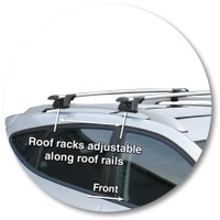 Prorack Silver 2 Bar Aero Through Bar kit to suit Hyundai ix35 5dr SUV (2010 - 2015)