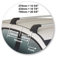 Prorack Silver 2 Bar Aero Flush Bar kit to suit Subaru Impreza 5dr Hatch (2012 - 2016)