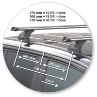 Prorack Silver 2 Bar Heavy Duty Through Bar kit to suit Volkswagen Amarok Double Cab 4dr Ute (2010 - 4/2023)